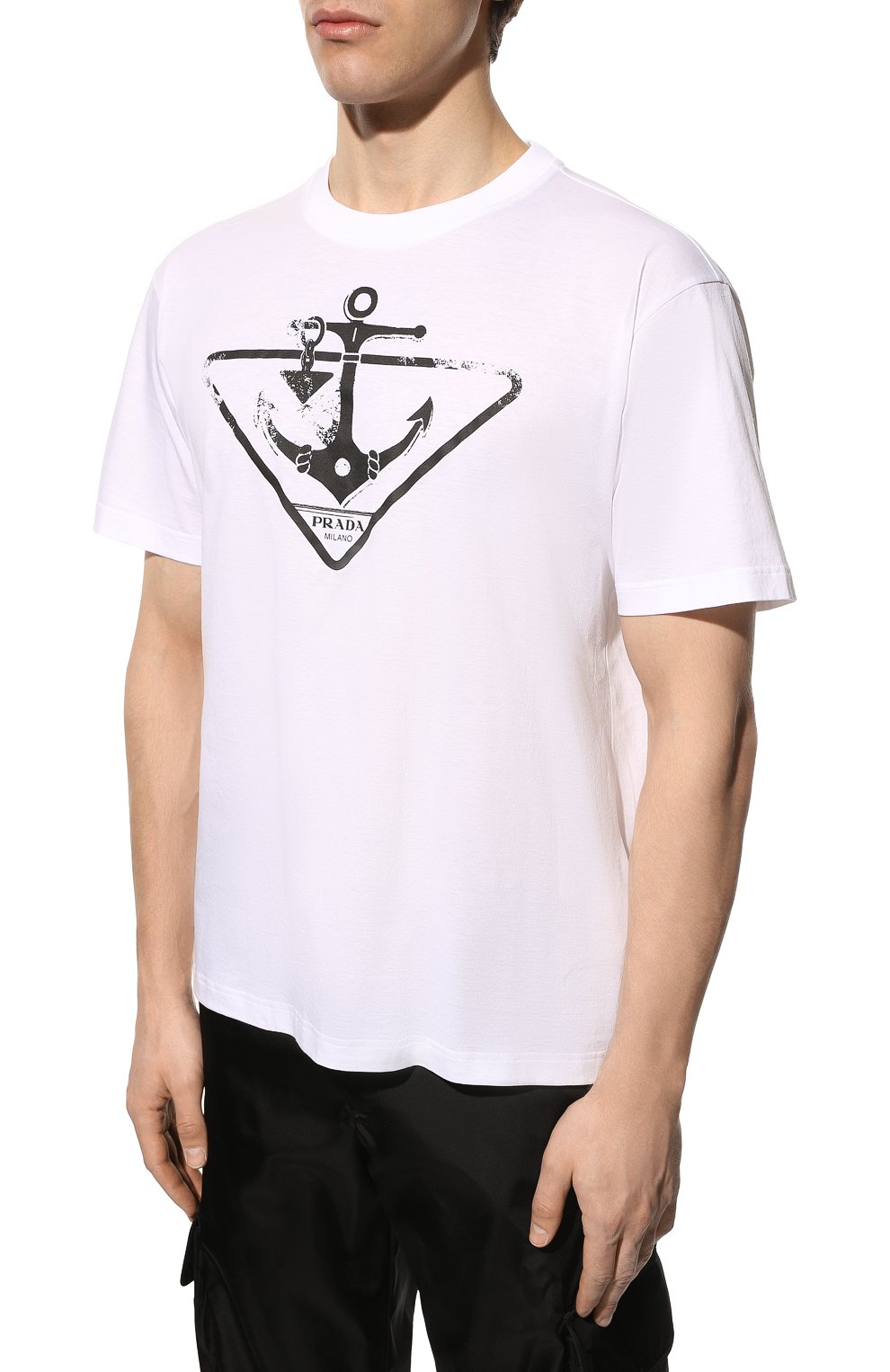 Хлопковая футболка PRADA, арт. UJN317-10JU-F0009-162, фото 3