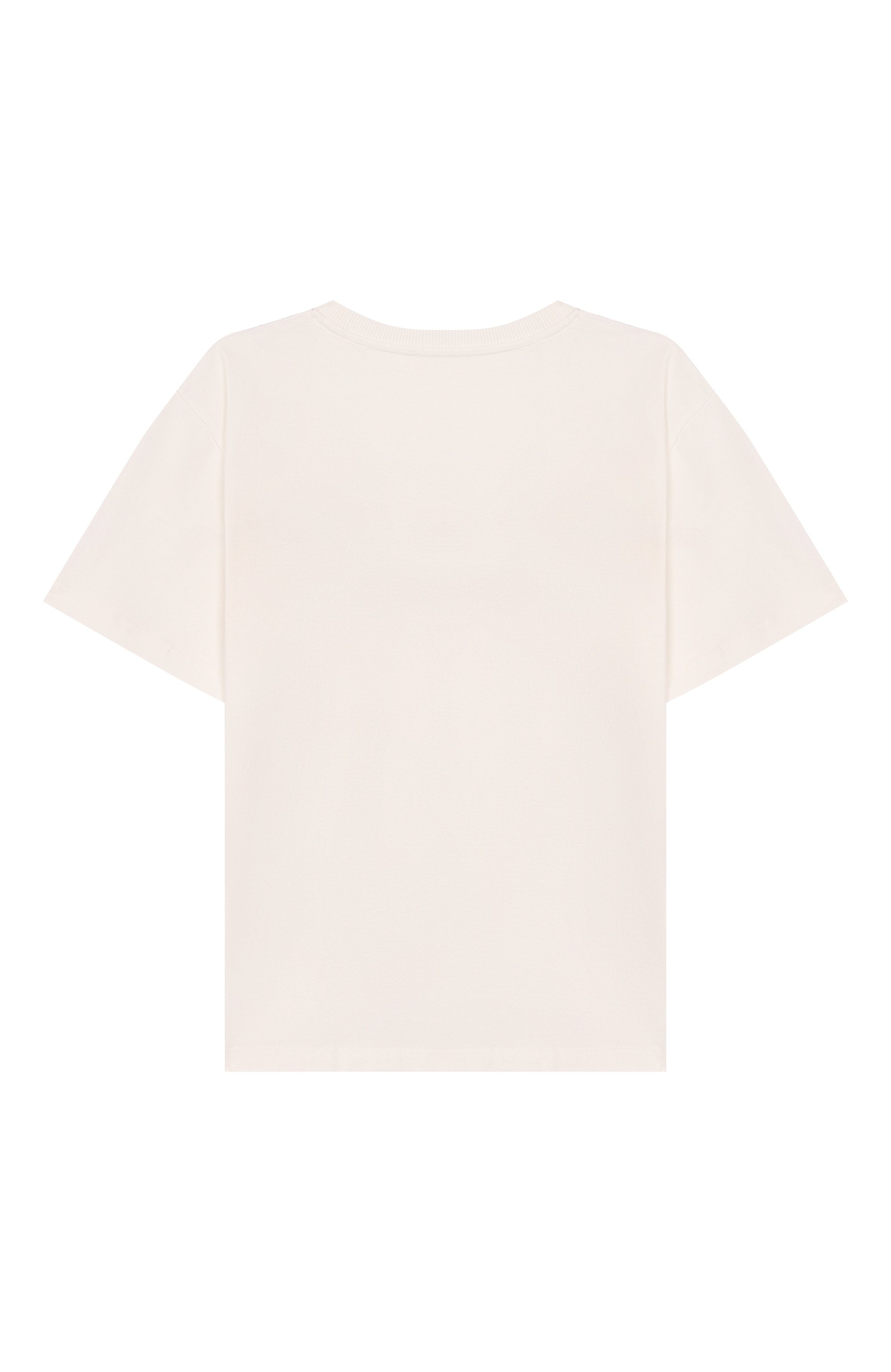 Хлопковая футболка MOSCHINO кремового цвета по цене 11150 руб., арт. HDM074/LBA00_001, фото 2 Хлопковая футболка MOSCHINO, арт. HDM074/LBA00_001, фото 2