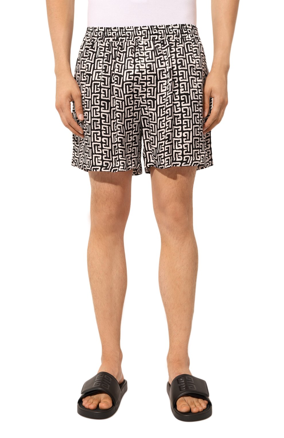 Шорты BALMAIN черно-белого цвета по цене 95900 руб., арт. DH1PA105/VF40, фото 3 Шорты BALMAIN, арт. DH1PA105/VF40, фото 3