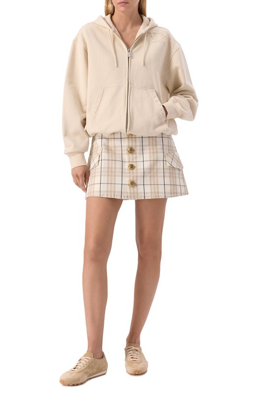 Хлопковая юбка Burberry 8108168 Кремовый  8108168 Фото 2