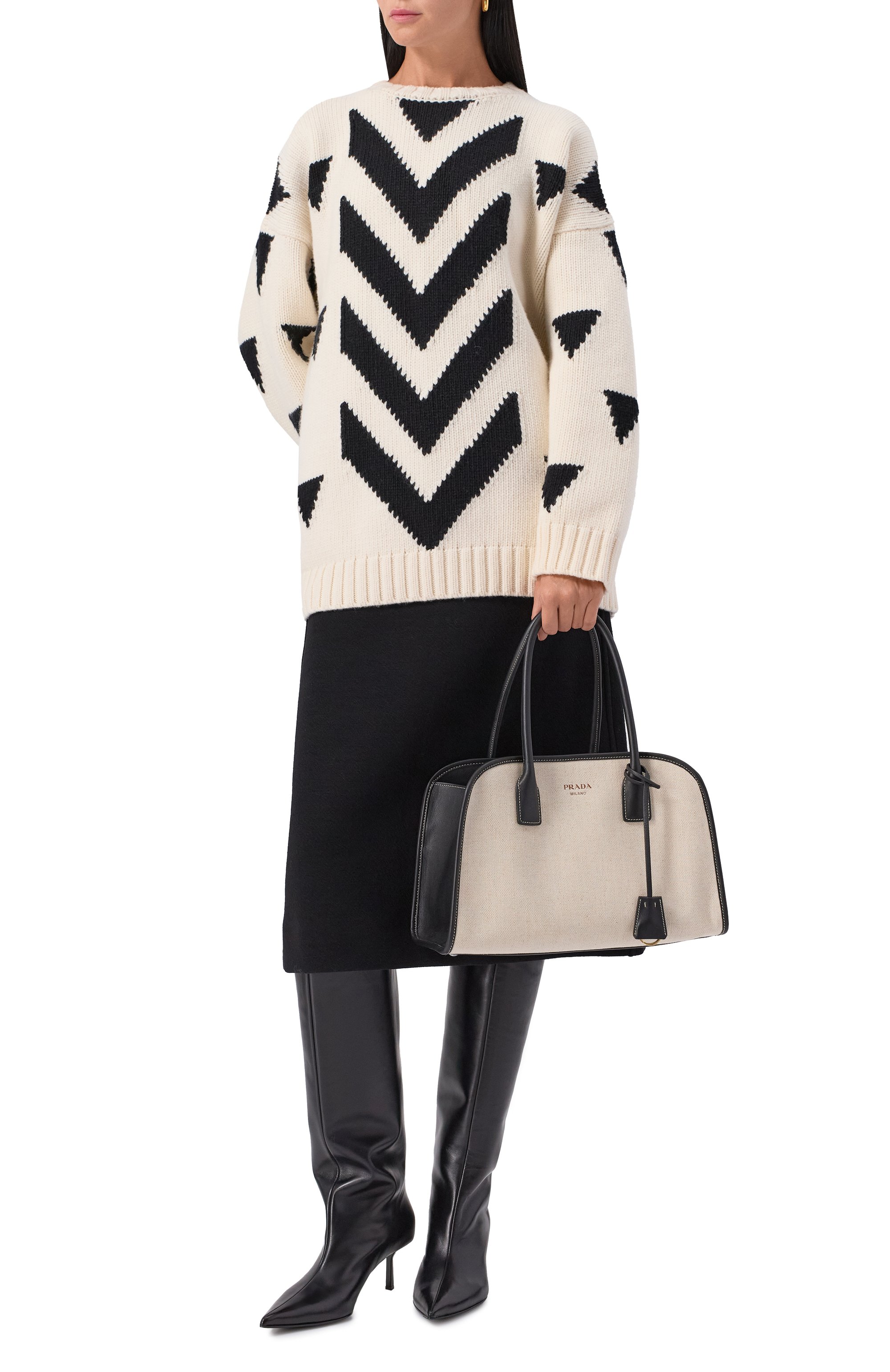 Сумка PRADA кремового цвета по цене 389000 руб., арт. 1BG572/2HJA, фото 7 Сумка PRADA, арт. 1BG572/2HJA, фото 7