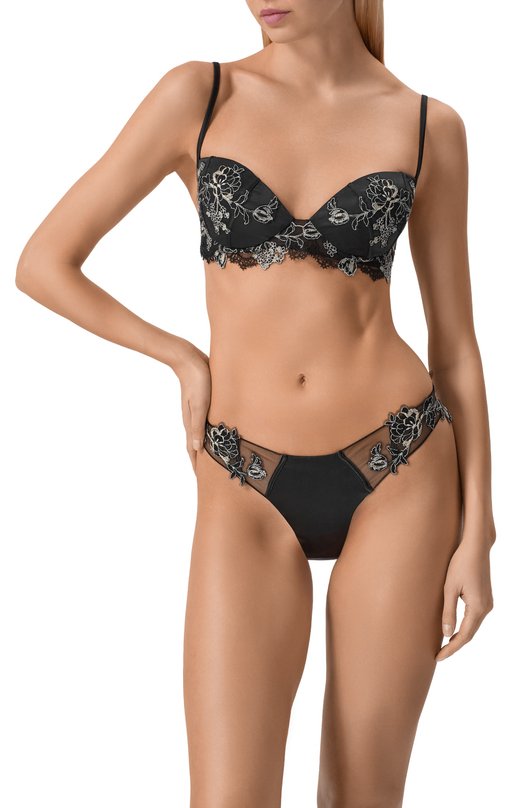 Шелковый бюстгальтер с чашкой пуш-ап C.alla CA0101 RE Чёрный  CA0101 RE Фото 2