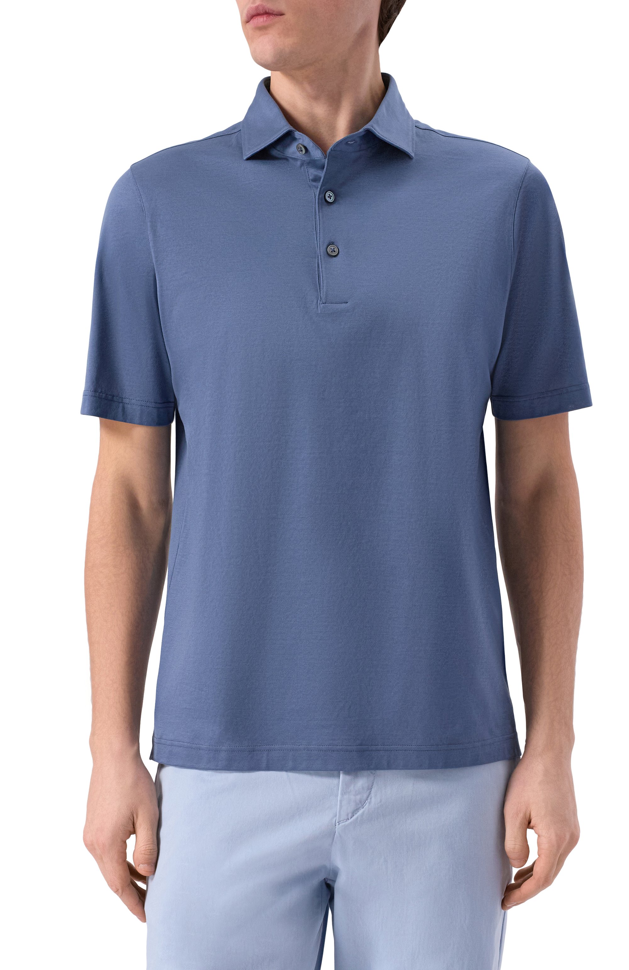 Хлопковое поло GRAN SASSO синего цвета по цене 19950 руб., арт. 60103/74002, фото 3 Хлопковое поло GRAN SASSO, арт. 60103/74002, фото 3