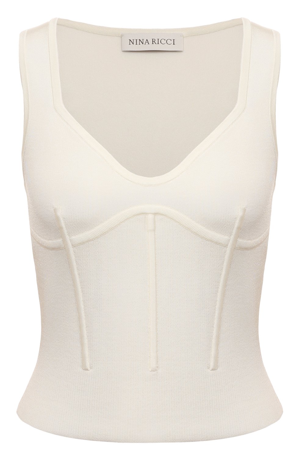 Топ из вискозы и хлопка NINA RICCI белого цвета по цене 47900 руб., арт. 24PMPU018, фото 1 Топ из вискозы и хлопка NINA RICCI, арт. 24PMPU018, фото 1