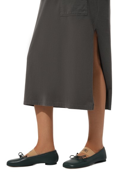 Кожаные балетки anatomic MM6 зеленого цвета по цене 59400 руб., арт. S59WZ0099/P3628, фото 3 Кожаные балетки anatomic MM6, арт. S59WZ0099/P3628, фото 3