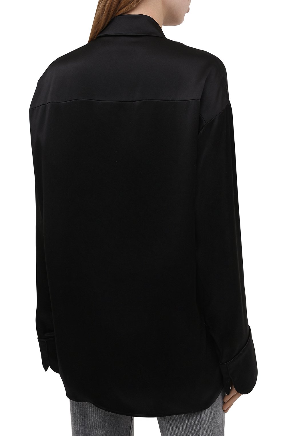 Шелковая рубашка ALEXANDERWANG.T черного цвета по цене 35800 руб., арт. 4WC2211454, фото 4 Шелковая рубашка ALEXANDERWANG.T, арт. 4WC2211454, фото 4