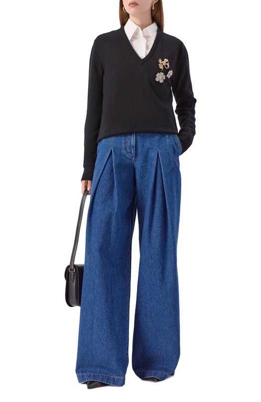 Шерстяной пуловер Dolce & Gabbana FXY19Z/JCVXN Чёрный  FXY19Z/JCVXN Фото 2