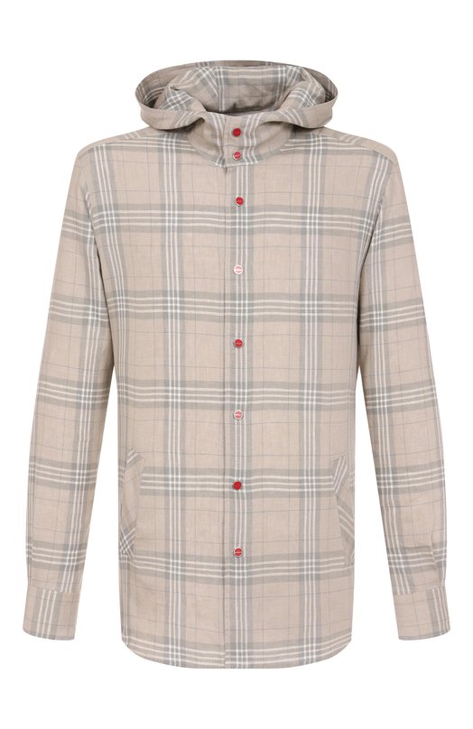 Льняная рубашка Kiton UMCMARH0926705_46-50 Бежевый UMCMARH0926705_46-50