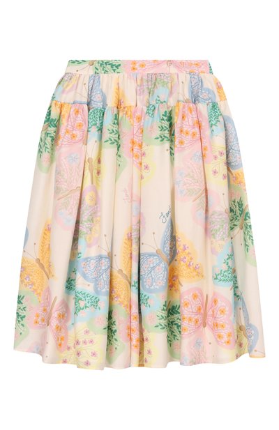 Юбка из хлопка и шелка FENDI, арт. JFE206/AVWM