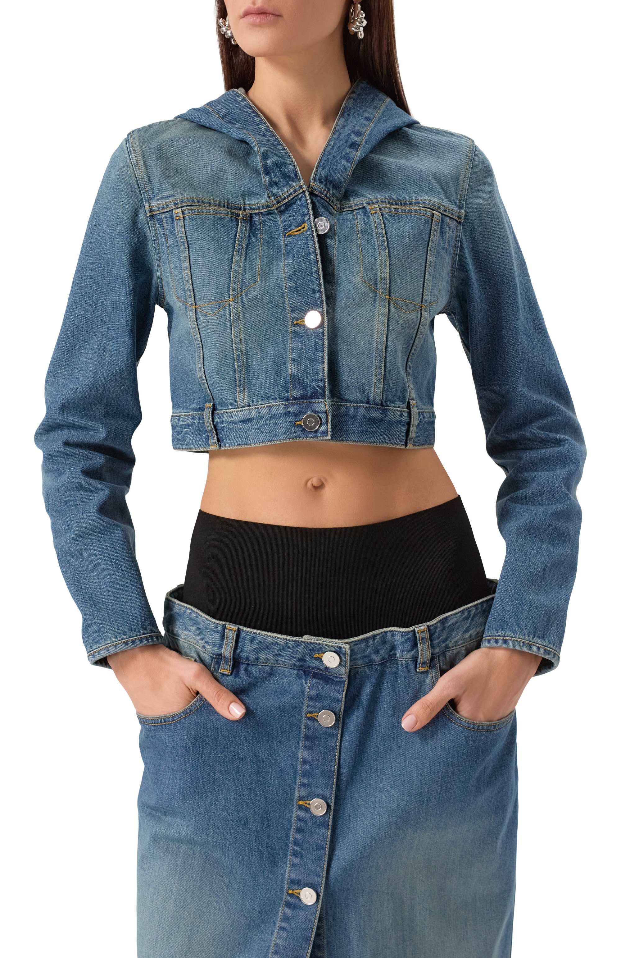 Джинсовая куртка ALAIA, арт. AA9V0421T536A, фото 3