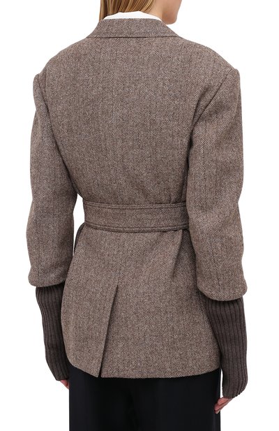 Шерстяной жакет CHLOÉ коричневого цвета по цене 286500 руб., арт. CHC20WVE23078, фото 4 Шерстяной жакет CHLOÉ, арт. CHC20WVE23078, фото 4