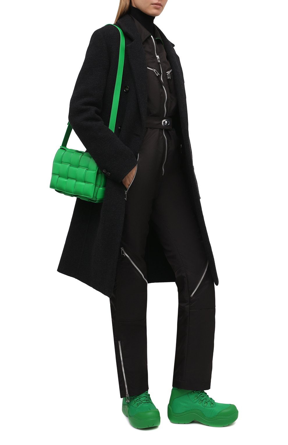 Текстильные ботинки puddle bomber BOTTEGA VENETA зеленого цвета по цене 75850 руб., арт. 667218/VBSD7, фото 2 Текстильные ботинки puddle bomber BOTTEGA VENETA, арт. 667218/VBSD7, фото 2