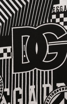 Детская хлопковая футболка DOLCE & GABBANA черно-белого цвета, арт. L4JTHV/II7FA | Фото 3 (Рукава: Короткие; Материал внешний: Хлопок; Мальчики Кросс-КТ: Футболка-одежда; Ростовка одежда: 6 лет | 116 см, 10 - 11 лет | 140 - 146см, 12 лет | 152 см, 8 лет | 128 см, 13 - 15 лет | 158 см, 2 года | 92 см, 3 года | 98 см, 5 лет | 110 см, 4 года | 104 см)