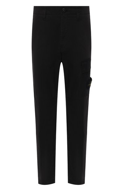 Хлопковые брюки-карго STONE ISLAND черного цвета по цене 24950 руб., арт. 741531419, фото 1 Хлопковые брюки-карго STONE ISLAND, арт. 741531419, фото 1