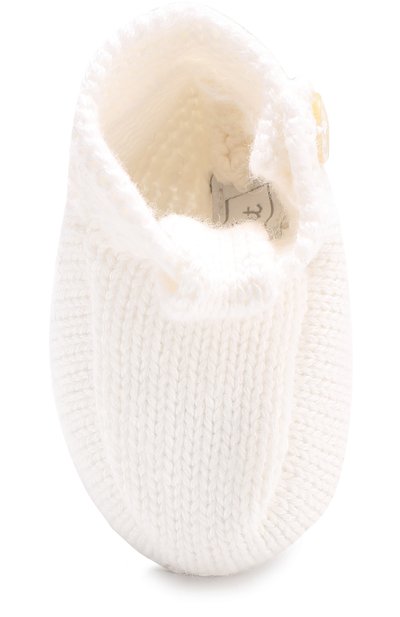 Вязаные пинетки из хлопка и кашемира TARTINE ET CHOCOLAT кремового цвета по цене 6335 руб., арт. TK89001, фото 4 Вязаные пинетки из хлопка и кашемира TARTINE ET CHOCOLAT, арт. TK89001, фото 4