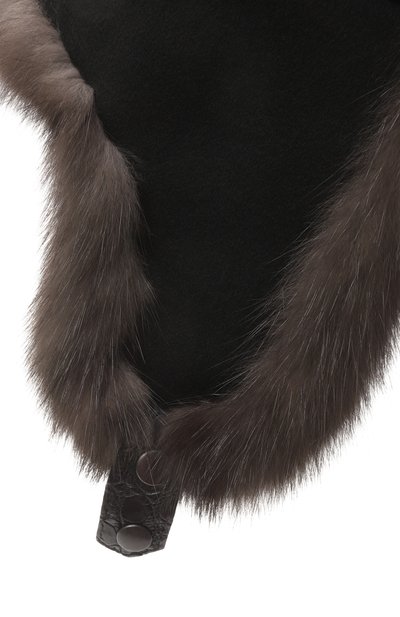 Кашемировая шапка-ушанка майкл с мехом соболя FURLAND, арт. 0201430910001100001, фото 3