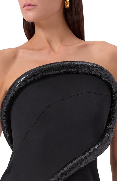 Платье с отделкой пайетками ZUHAIR MURAD черного цвета по цене 499500 руб., арт. PDR25303/EMSE014, фото 5 Платье с отделкой пайетками ZUHAIR MURAD, арт. PDR25303/EMSE014, фото 5