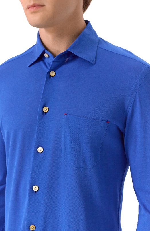 Хлопковая сорочка Kiton UMCNERH08837 Синий  UMCNERH08837 Фото 5