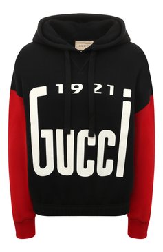 Женский хлопковое худи GUCCI черно�го цвета, арт. 671507 XJDRT | Фото 1 (Рукава: Длинные; Длина (для топов): Стандартные; Материал сплава: Проставлено; Материал внешний: Хлопок; Стили: Спорт-шик; Женское Кросс-КТ: Худи-одежда; Драгоценные камни: Проставлено)