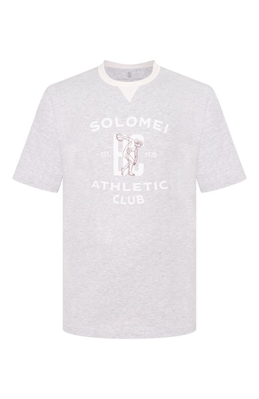 Хлопковая футболка Brunello Cucinelli M0B131001G Серый M0B131001G