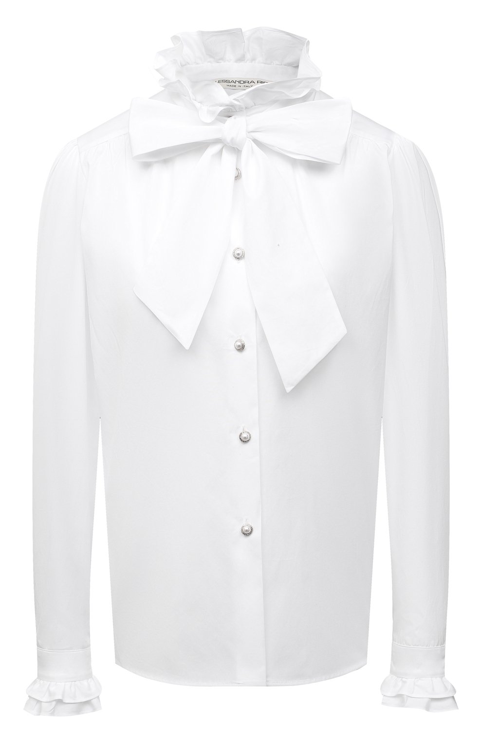 Хлопковая блузка ALESSANDRA RICH белого цвета по цене 94450 руб., арт. FAB2525-F3198, фото 1 Хлопковая блузка ALESSANDRA RICH, арт. FAB2525-F3198, фото 1