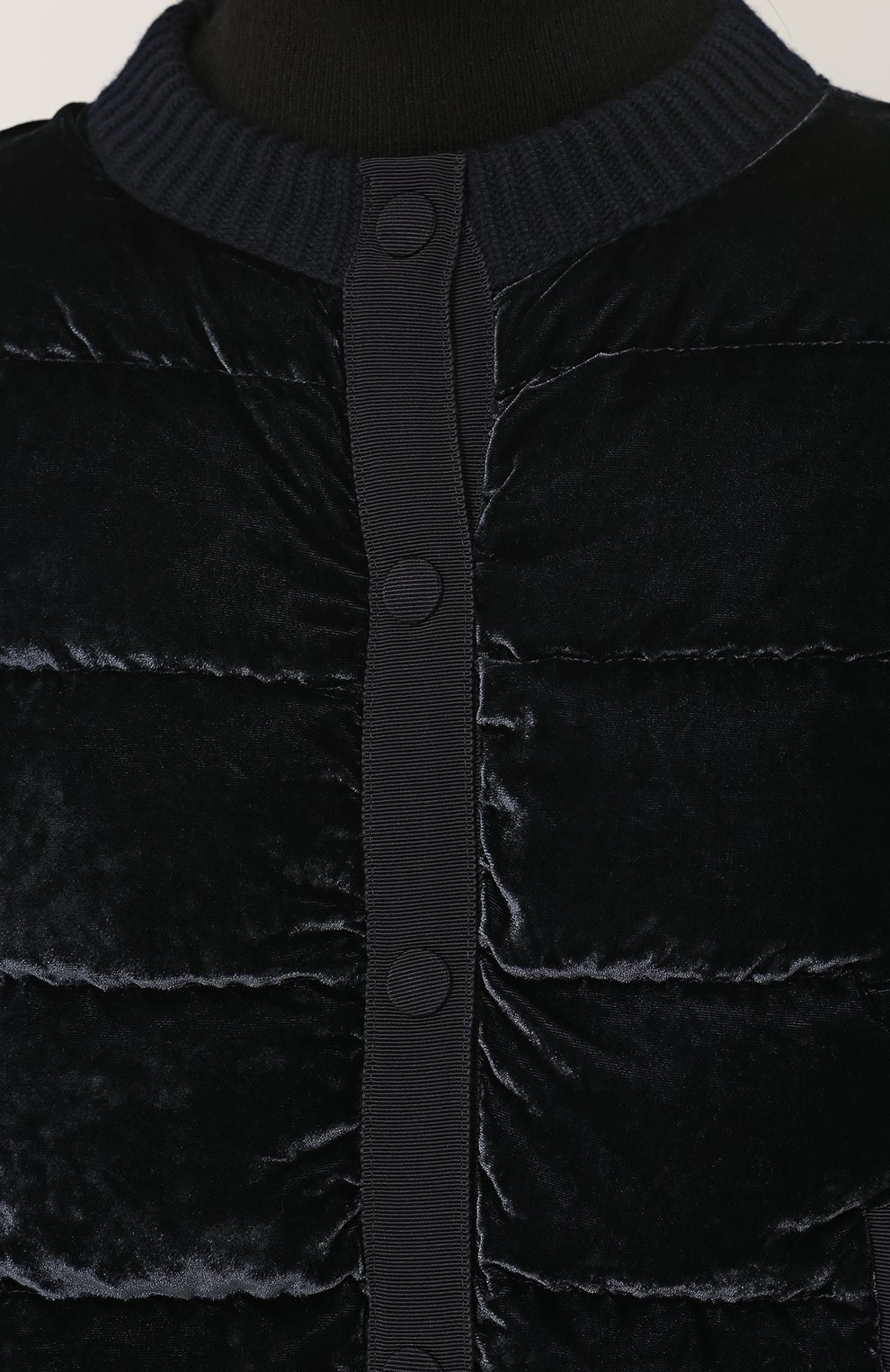 Шерстяной кардиган с круглым вырезом и бархатной вставкой MONCLER, арт. C2-093-94824-00-94889, фото 5