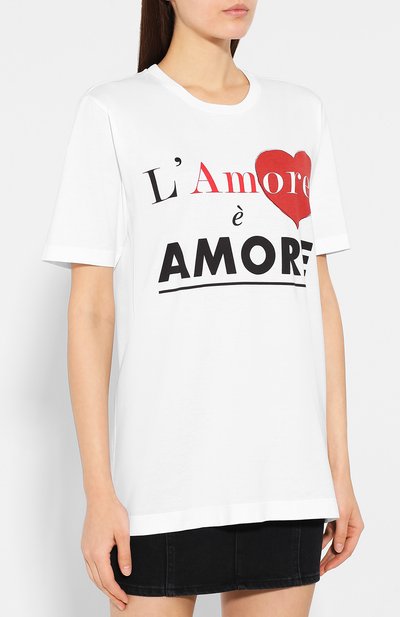 Хлопковая футболка DOLCE & GABBANA белого цвета по цене 37750 руб., арт. F8K27Z/G7SJY, фото 3 Хлопковая футболка DOLCE & GABBANA, арт. F8K27Z/G7SJY, фото 3