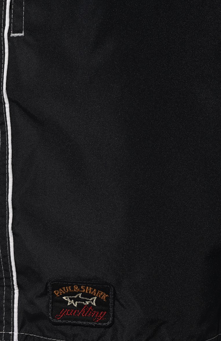 Мужские плавки-шорты PAUL&SHARK темно-синего цвета, арт. C0P5002 | Фото 4 (Принт: Без принта; Материал внешний: Синтетический материал; Материал сплава: Проставлено; Нос: Не проставлено; Мужское Кросс-КТ: плавки-шорты)
