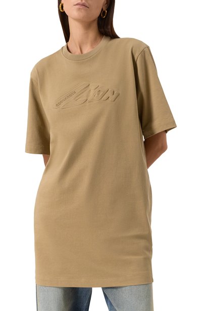 Хлопковое платье DSQUARED2 темно-бежевого цвета по цене 31600 руб., арт. S80CT0046/D20033, фото 3 Хлопковое платье DSQUARED2, арт. S80CT0046/D20033, фото 3