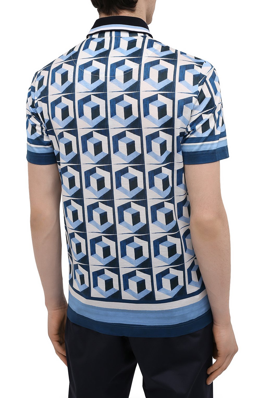 Хлопковое поло DOLCE & GABBANA голубого цвета по цене 59950 руб., арт. G8LW6Z/FI70I, фото 4 Хлопковое поло DOLCE & GABBANA, арт. G8LW6Z/FI70I, фото 4