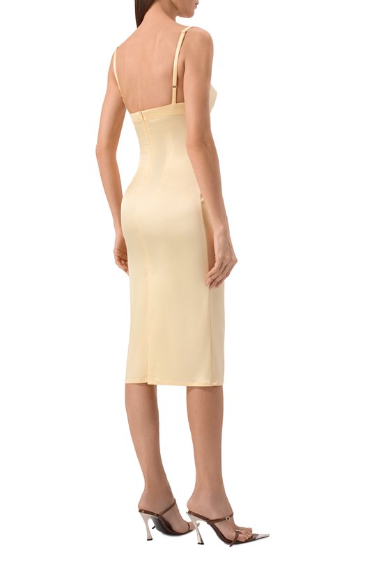 Атласное платье Mugler 26P1R018085013 Жёлтый  26P1R018085013 Фото 3