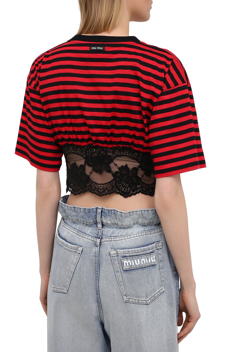Хлопковый топ MIU MIU, арт. MJN270-1YLC-F0N98, фото 4
