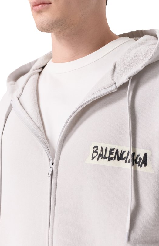 Хлопковая толстовка Balenciaga 850338/TTVL7 Серый  850338/TTVL7 Фото 5