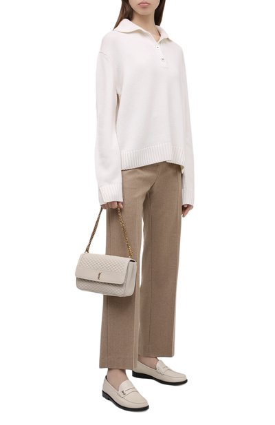 Кашемировое поло LORO PIANA кремового цвета по цене 224500 руб., арт. FAM0652, фото 2 Кашемировое поло LORO PIANA, арт. FAM0652, фото 2