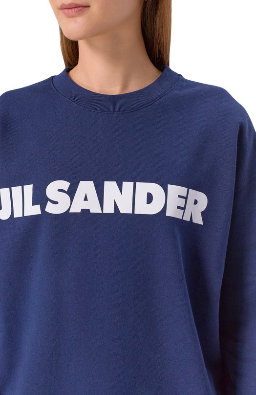 Хлопковый свитшот Jil Sander J53GU0003/J20335 Синий  J53GU0003/J20335 Фото 5
