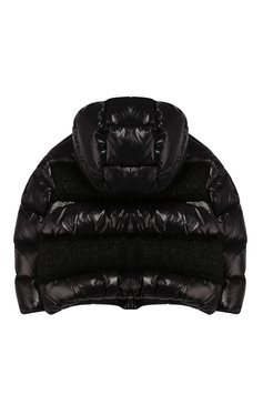 Детская пуховая куртка с капюшоном MONCLER ENFANT черного цвета, арт. E2-954-46341-85-C0243/4-6A | Фото 2 (Статус проверки: �Проверена категория, Проверено; Материал утеплителя: Пух и перо; Материал внешний: Синтетический материал; Рукава: Длинные; Материал подклада: Синтетический материал; Девочки Кросс-КТ: Пуховик-верхняя одежда; Кросс-КТ: Зима; Драгоценные камни: Проставлено; Материал сплава: Проставлено)