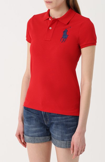 Хлопковое поло с вышитым логотипом бренда POLO RALPH LAUREN, арт. 211505656, фото 3