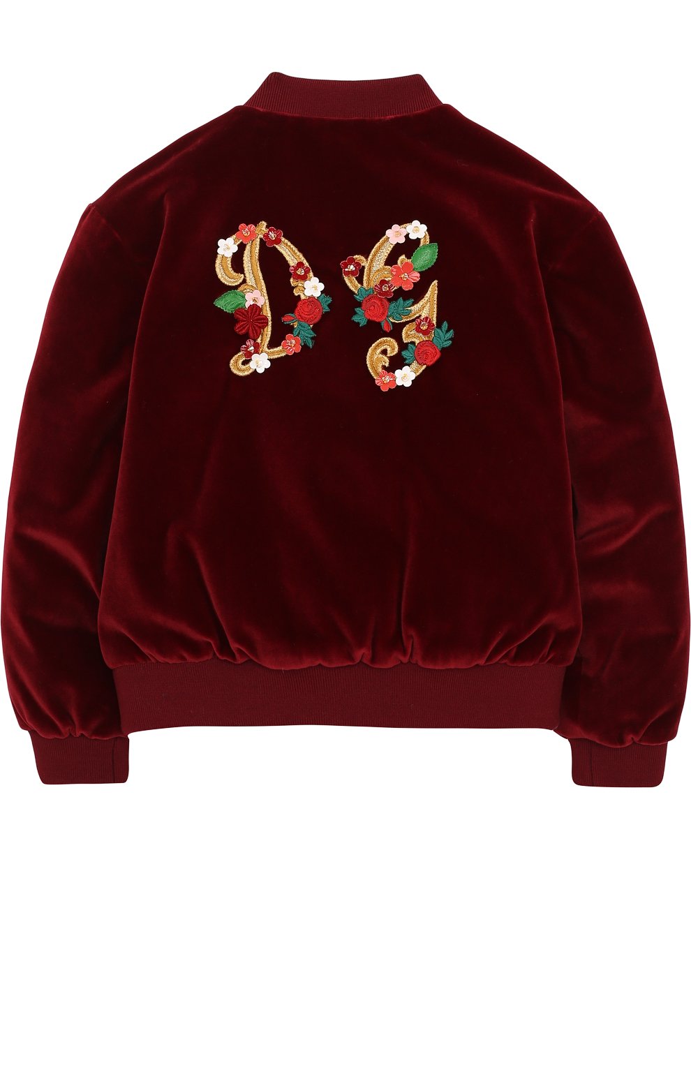 Утепленный бархатный бомбер с аппликациями DOLCE & GABBANA, арт. 0131/L5JBB6/G7LRG/2-6, фото 2