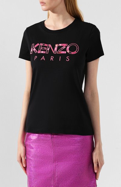 Хлопковая футболка KENZO черного цвета по цене 12100 руб., арт. F962TS701990, фото 3 Хлопковая футболка KENZO, арт. F962TS701990, фото 3