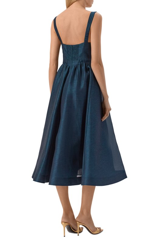 Платье изо льна и шелка Zimmermann 6847DC261_001 Синий  6847DC261_001 Фото 3