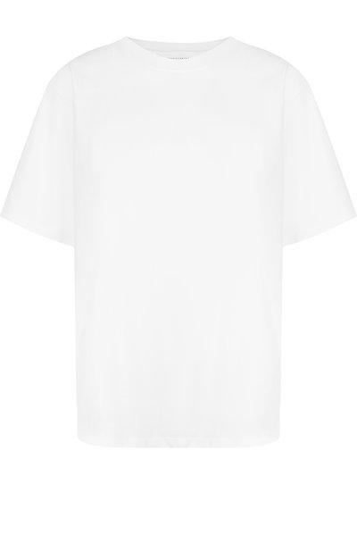 Женская однотонная хлопковая футболка с круглым вырезом VICTORIA, VICTORIA BECKHAM, арт. JYVV 072C PAW18 C0TT0N JERSEY