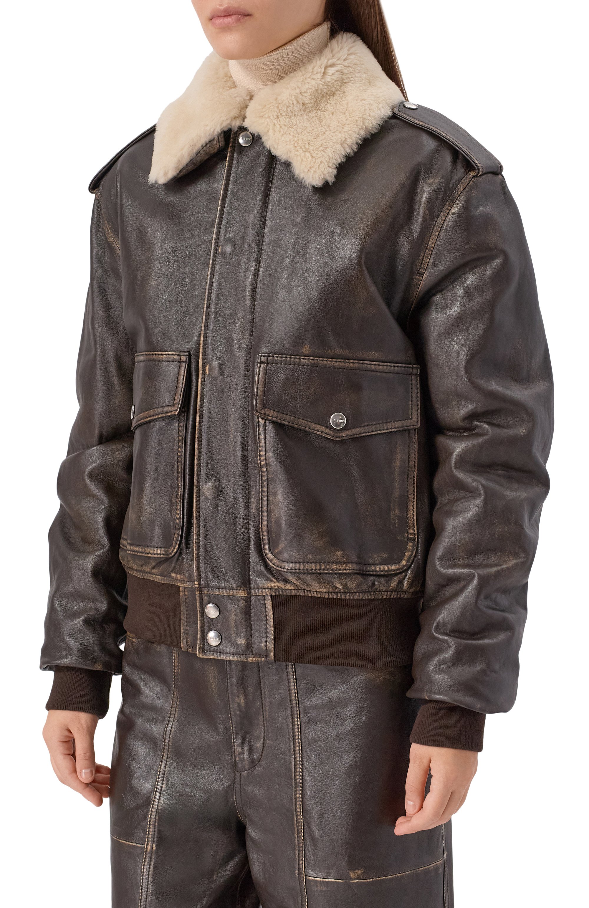 Кожаный бомбер HALFBOY, арт. HF251WL005, фото 3