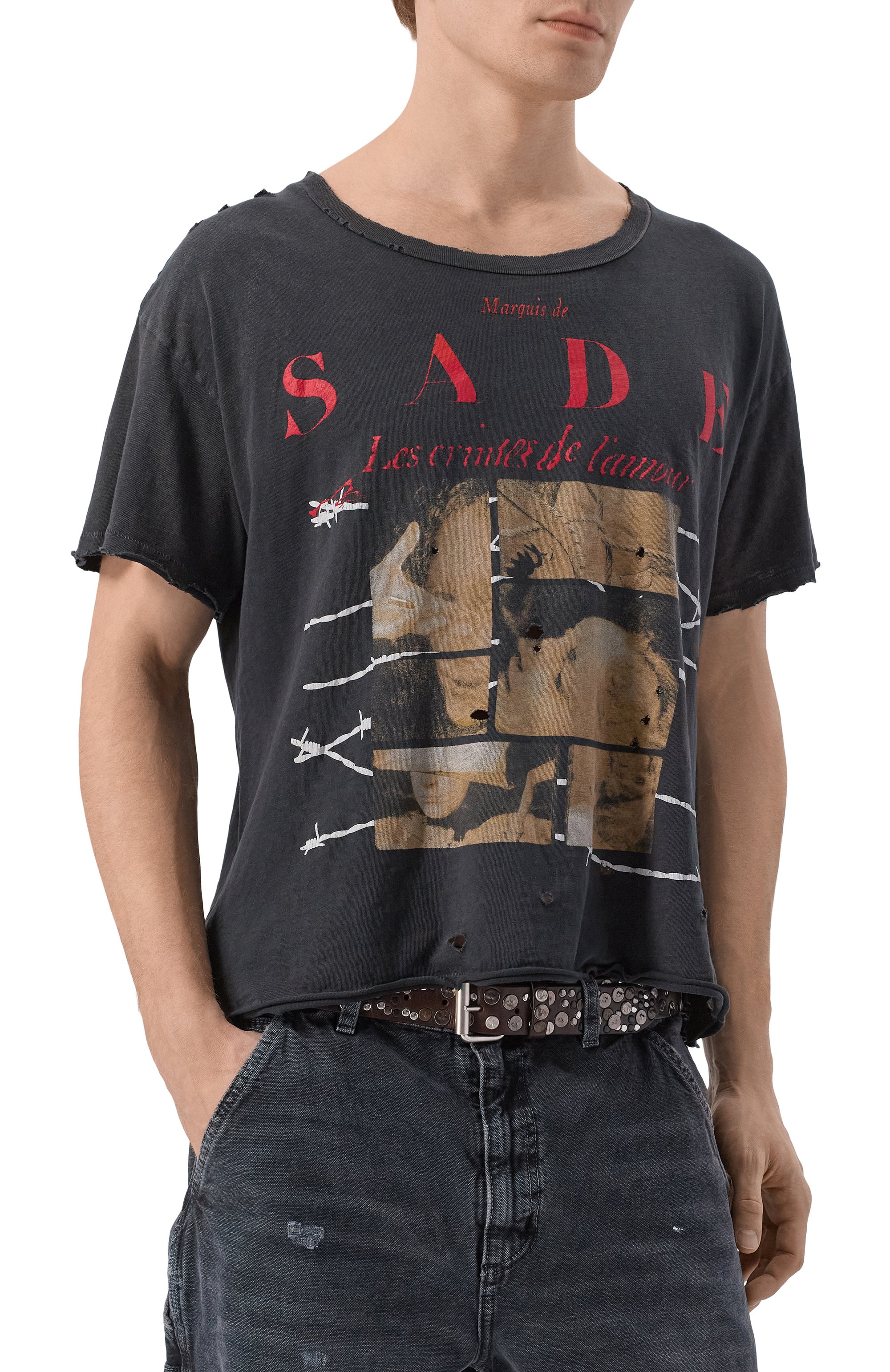 Хлопковая футболка ENFANTS RICHES DEPRIMES черного цвета по цене 92950 руб., арт. 010-868/C0TT0N, фото 3 Хлопковая футболка ENFANTS RICHES DEPRIMES, арт. 010-868/C0TT0N, фото 3