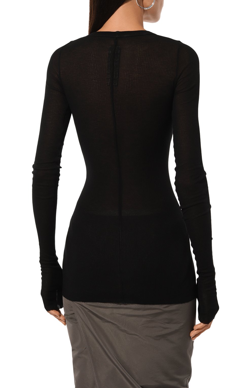 Лонгслив из вискозы и шелка RICK OWENS, арт. RP02D3202/RC, фото 4