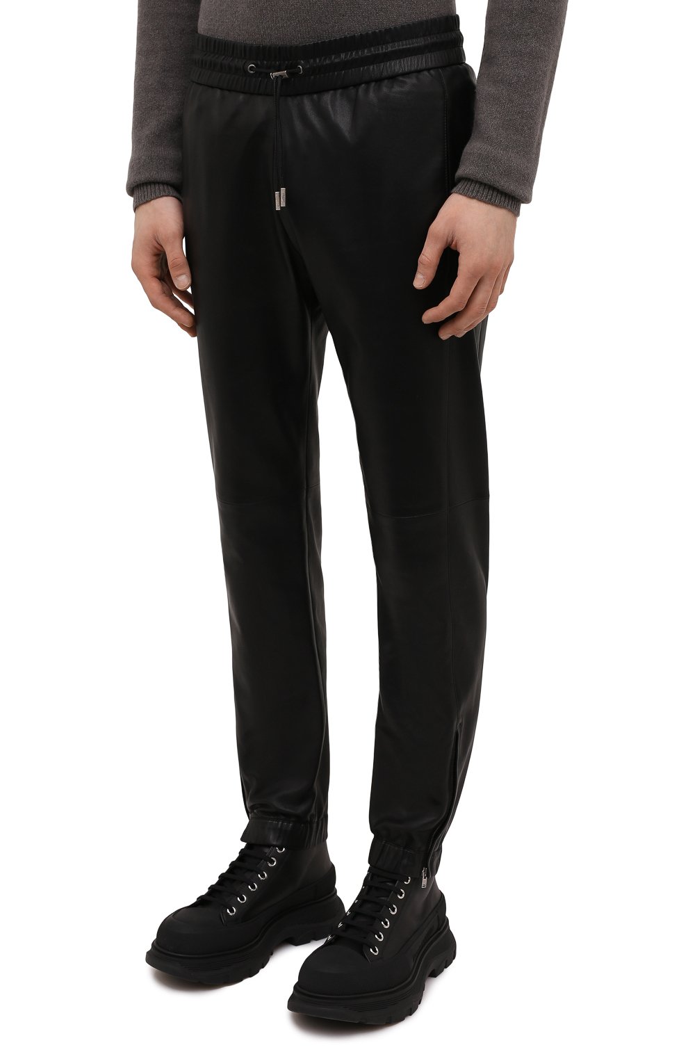 Кожаные джоггеры SAINT LAURENT, арт. 664566/YC2MS, фото 3