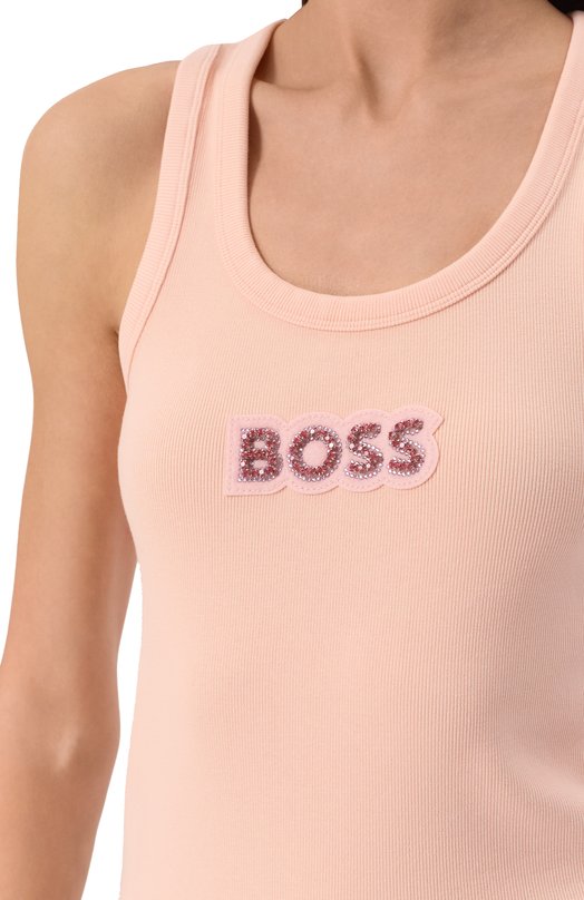 Хлопковая майка BOSS Orange 50536985 Розовый  50536985 Фото 5