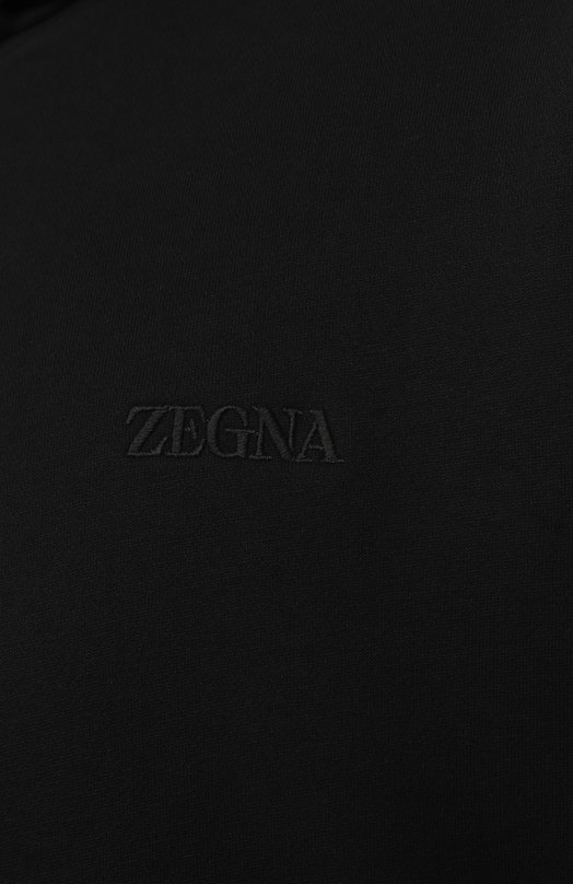 Хлопковое худи Zegna N6MH0/194 Чёрный  N6MH0/194 Фото 6