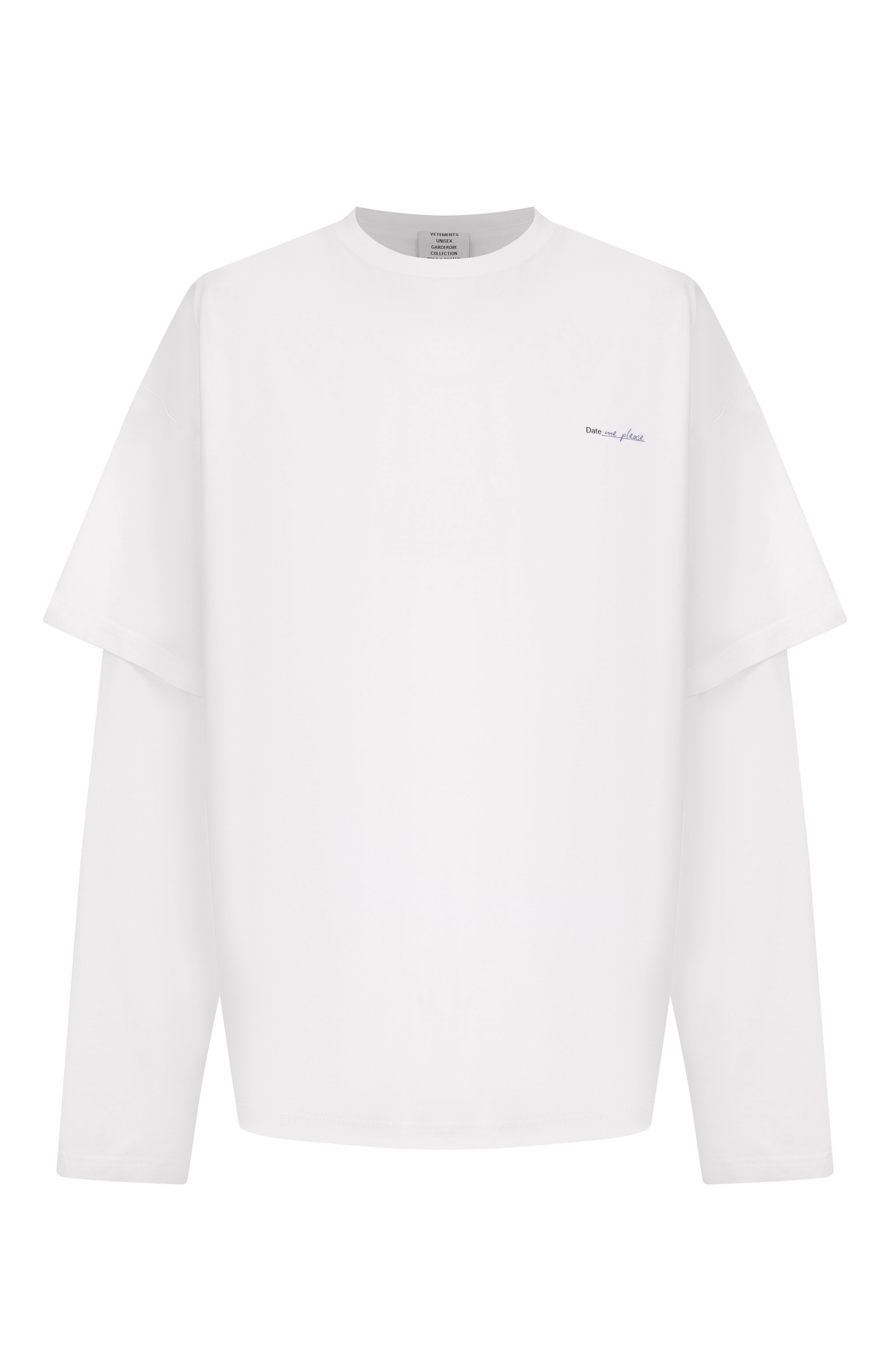 Хлопковый лонгслив VETEMENTS, арт. UA65LS220W/LIGHT JERSEY, фото 1