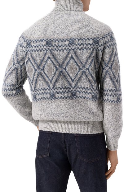 Свитер из шерсти и шелка BRUNELLO CUCINELLI синего цвета по цене 399500 руб., арт. MRI505403, фото 4 Свитер из шерсти и шелка BRUNELLO CUCINELLI, арт. MRI505403, фото 4