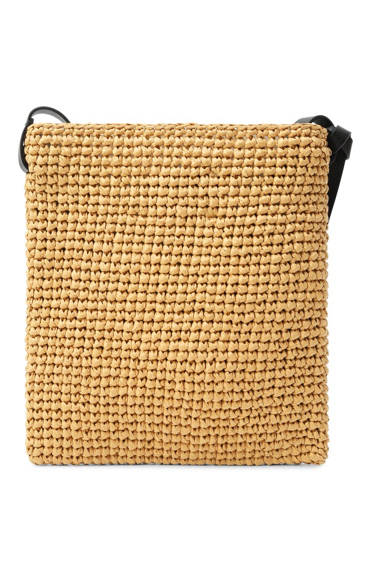 Женская сумка tangle j+ JIL SANDER бежевого цвета, арт. J42WG0033-P7347 | Фото 6 (Ремень/цепочка: На ремешке; Размер: medium; Материал: Рафия; Автоматизация состава: Проставлено; Автоматизация ТО: Проставлено)